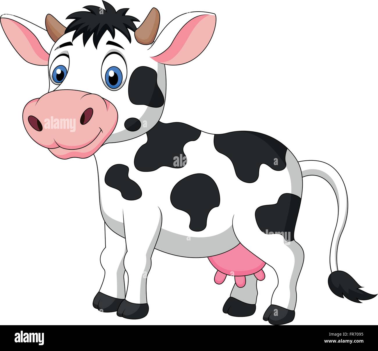 Cute Dibujos Animados De Vaca Sentado Imagen Vector De Stock Alamy