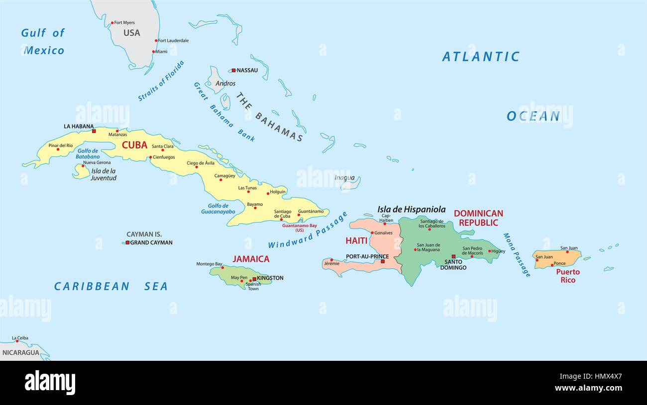 Mapa Las Antillas 